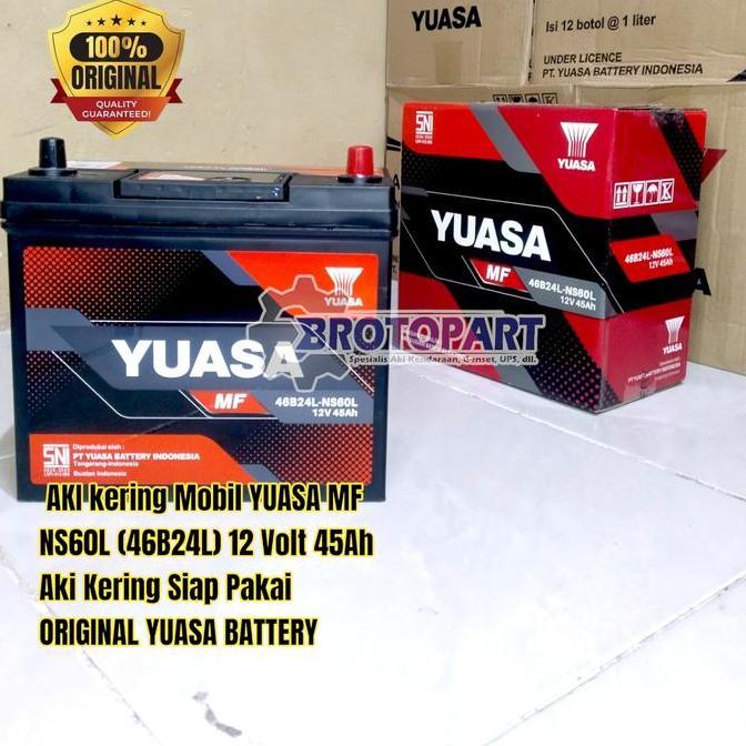 Aki Mobil Yuasa NS60L 46B24L MF 12V 45Ah Aki Kering Orinal Yuasa