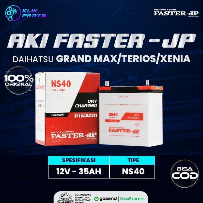 Aki Mobil Faster JP NS40 12V 35Ah untuk Xenia, Terios, Avanza, Rush, DLL