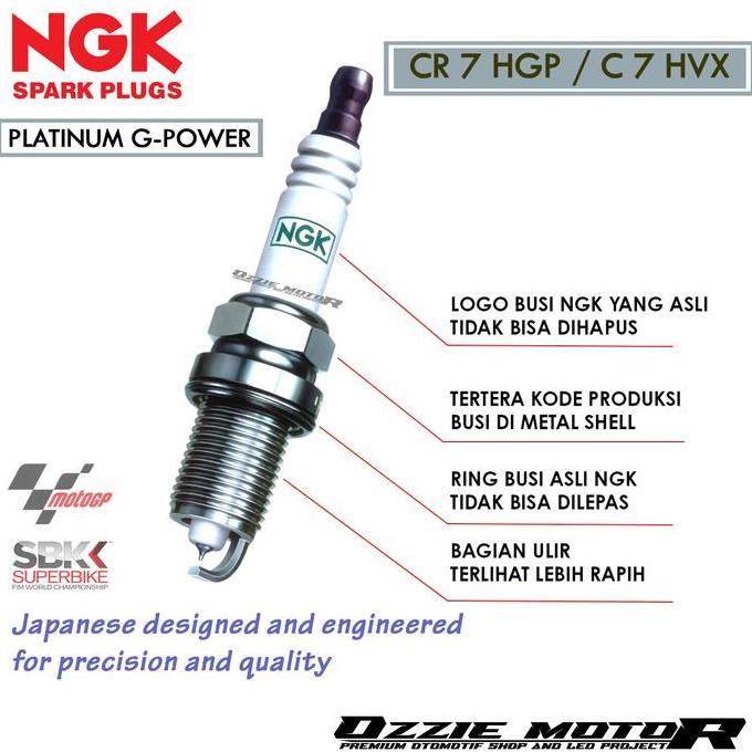 BUSI MOTOR NGK PLATINUM G-POWER CR7HGP/C7HVX ORIGINAL MADE IN JAPAN