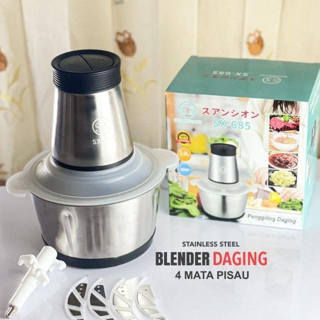 Blender Daging Sx-685  Stainless Steel Chooper Penggiling Daging Coper Serbaguna Anti Karat