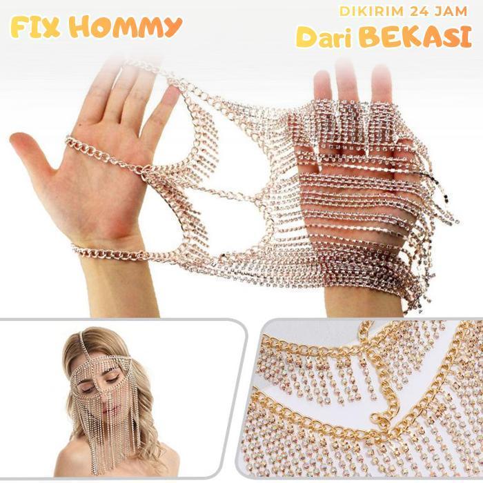 FXMY Cadar Rantai Aksesoris Mahkota Cleopatra Emas Cadar Rantai Arabian Aksesoris Cleopatra