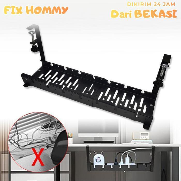 FXMY Cable Organizer Meja | Cable Management Under Desk | Rak Kabel Management Stainless Steel
