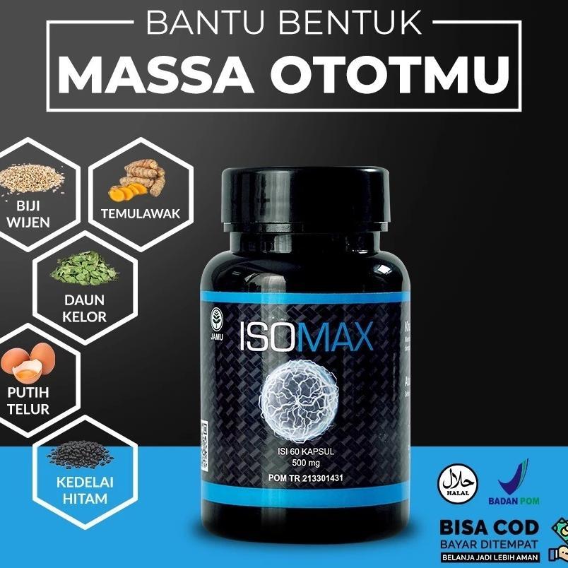 Isomax Suplemen  Penambah Massa Otot Kapsul Pembentuk Otot Perut Tangan Dada Bisep Pria Wanita  Bpom