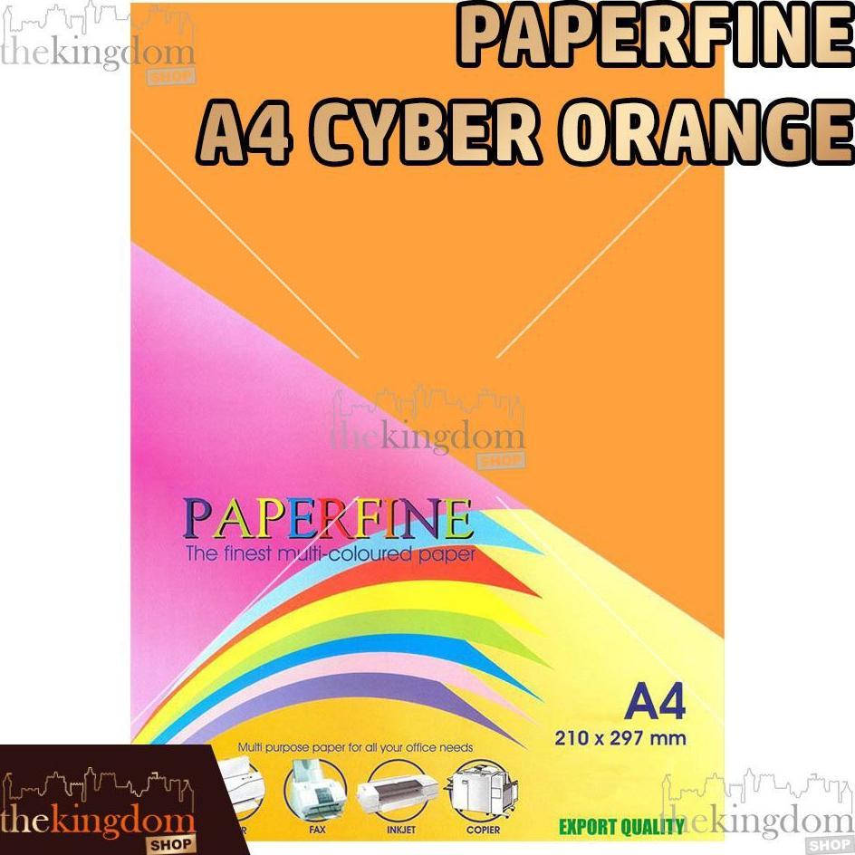 Paperfine Kertas Hvs Warna A4 Cyber Orange Oren Orens Isi 500 Lembar Kode Warna 371