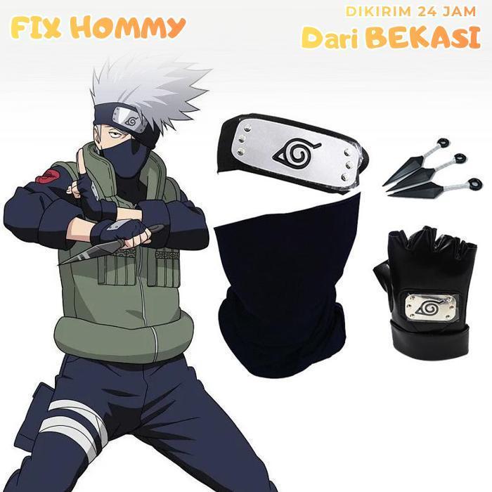 FXMY Accessories cosplay kakashi 7Pcs Peralatan Naruto Kakashi Headband Kakashi Mask Kakashi Gloves