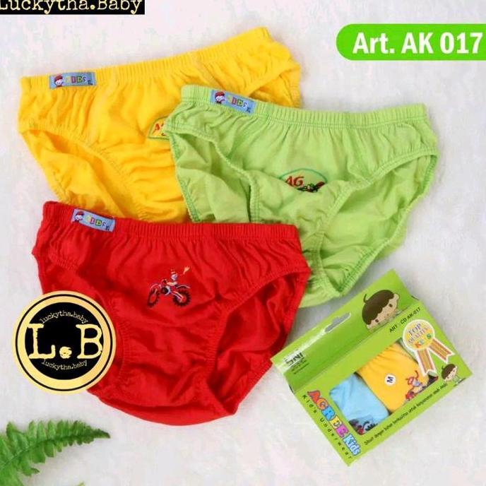 Pilihan - 3Pcs_Cd Agree Kids Ak 017 Celana Dalam Anak Bordir M.L.Xl.Xxl / Cd Anak Cowo / Cd Agree Ak