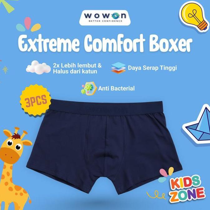 Pilihan - (3 Pcs) Wowon Kids Boxer - Boxer Anak Anti Bakteri - Extreme Comfort Boxer