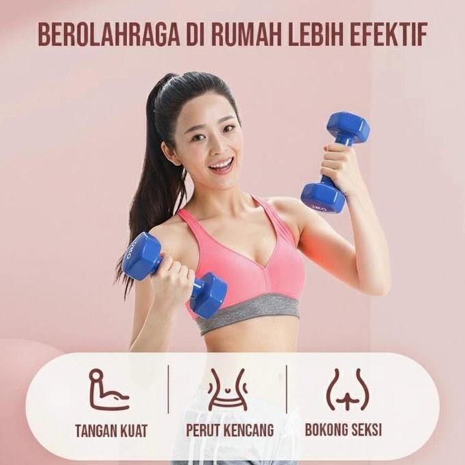 COD Barbel / Dumbell Mini Kecil 1Kg 2Kg 3Kg Anti Slip Dumble Barbel Mini Heksagonal Anti Slip Warna 