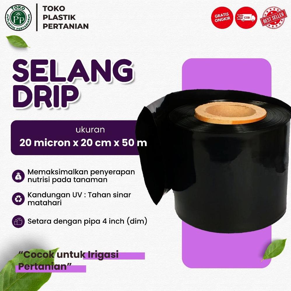 Selang Drip 20 micron 4 dim 50 meter - Pipa 4 inch