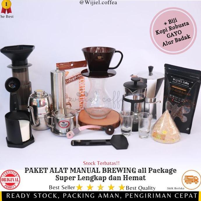 Alat Kopi - ALAT KOPI MANUAL KOMPLIT - Aeropress - French press - KOPI - Paket Alat Kopi Manual