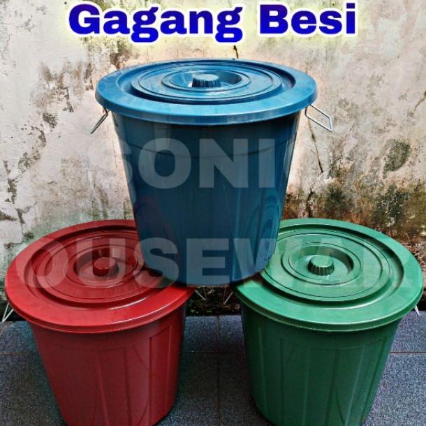 Ember 30 Liter Tutup Tong Gentong Ember Timba Mandi Air Cuci Tangan Teras Balkon Murah Coklat Plasti