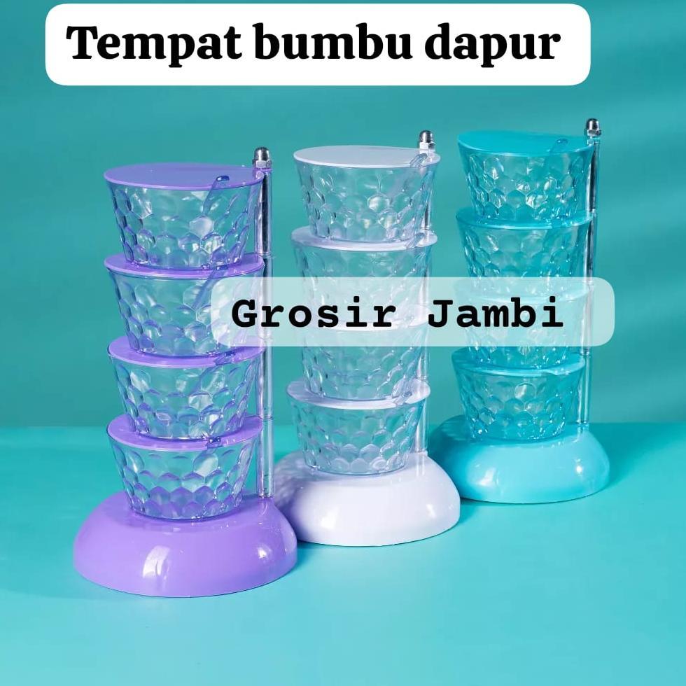 Tempat Bumbu Dapur Rak Putar 4 Susun-4 Terus Seasoning Box/Rak Putar Bumbu/Tempat Bumbu Akrilik