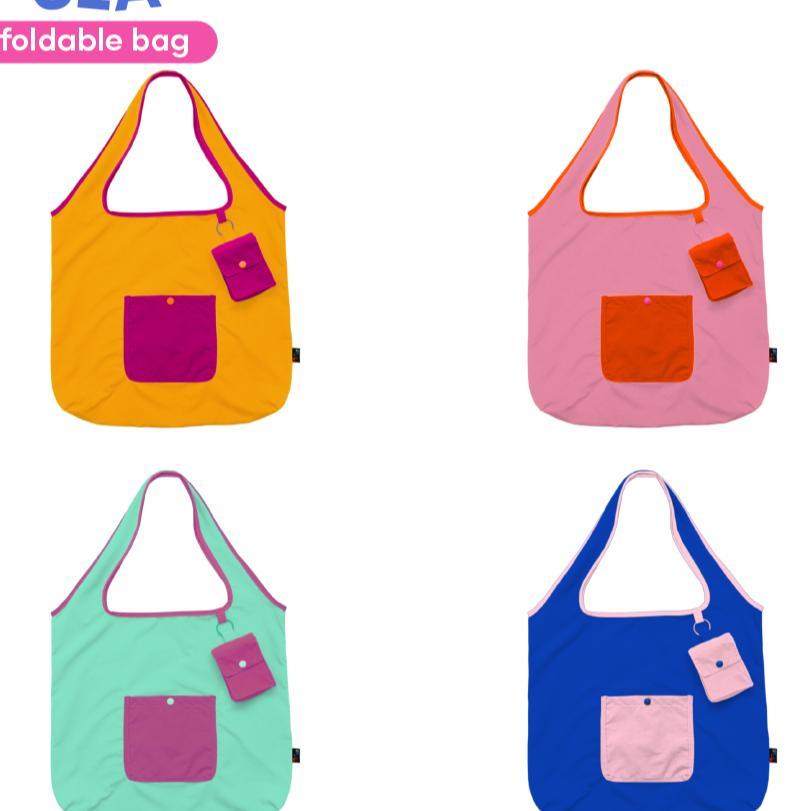 Foldable Nylon Bag | Foldable Shopping Bag | Tote Bag Nylon | Tas Belanja Lipat - Ula Series