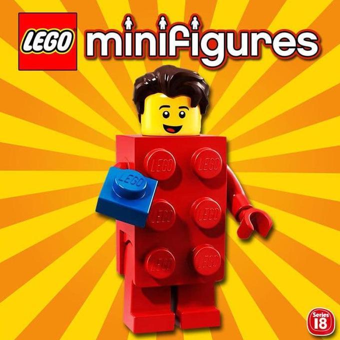 Promo LEGO Minifigures Series 18-Red Brick Suit Guy Minifigure Seri #2 Party Diskon