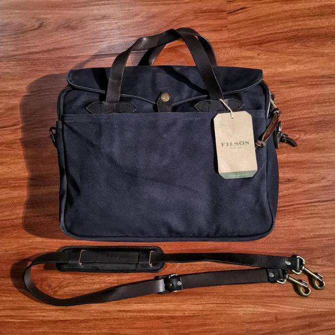 PROMO Tas Laptop / Filson Rugged Twill Briefcase Navy Original Authentic Made in USA