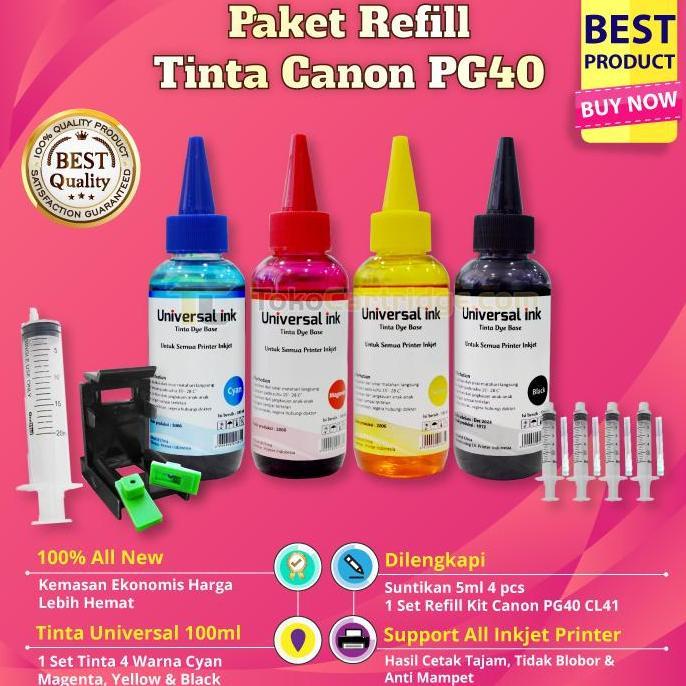 Paket Refill Tinta Printer Canon Refill Kit Model Pendek