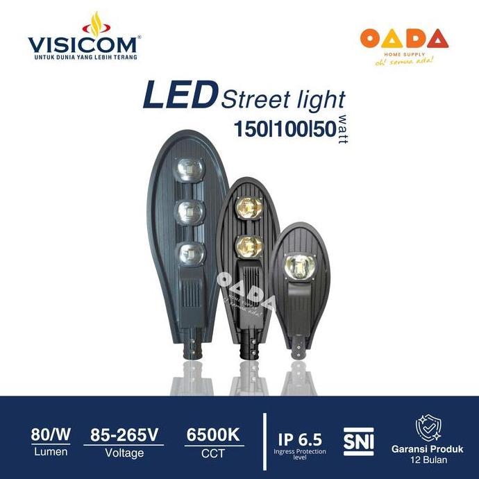 VISICOM Lampu Jalan LED 50W 100W Street Light IP65 Cobra Cahaya Putih Cahaya Kuning Tahan Cuaca