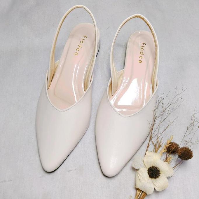 Fraen- Fladeo Sandal Nita Selop Heels Tali Belakang Elegan Polos