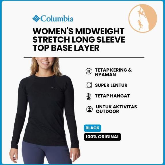Kaos Dalam Wanita Lengan Panjang Thermal - Columbia Women's Midweight Stretch Long Sleeve Top Base L