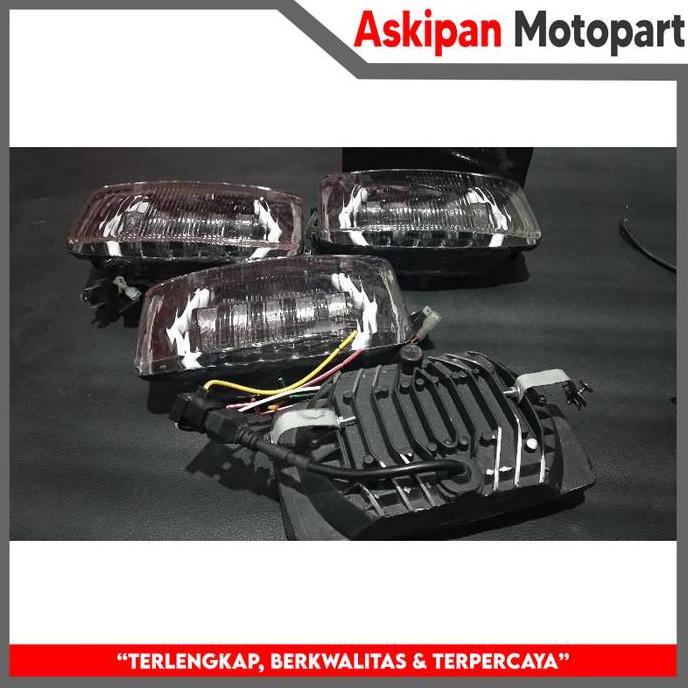 Headlamp reflektor lampu depan daymaker vespa excel kotak 10 & 15 titik led