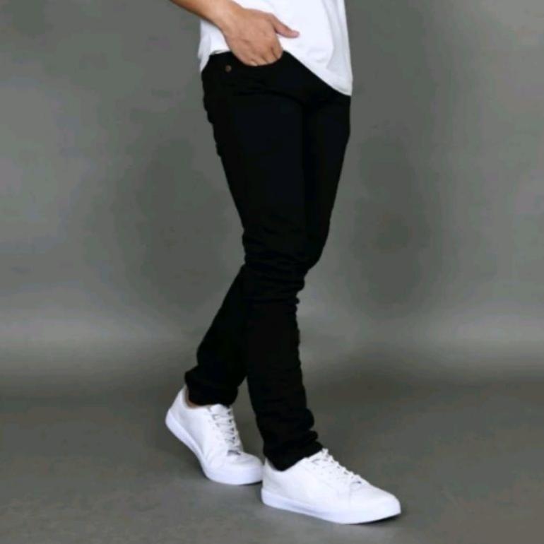 cuci gudang jeans panjang strech skinny slimfit pria denim dewasa dan lajang