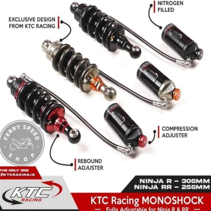Monoshock Tabung Pisah Ktc Racing Ninja 150 R Ninja 150 Rr / Shock Belakang Ktc Ninja R & Ninja Rr 2