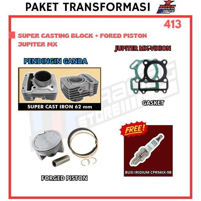 Paket Bore UP Jupiter MX / VIXION - Blok Piston 62 MM - BRT Promo 413