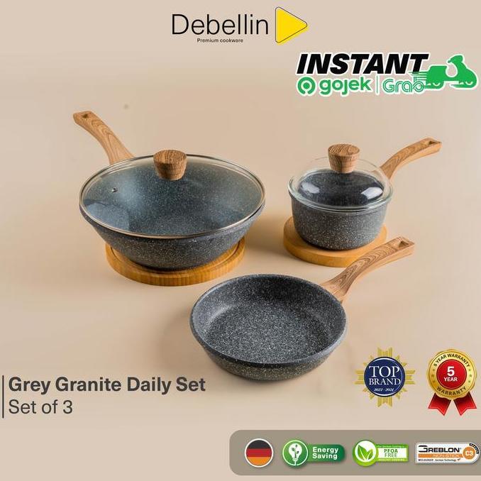 DEBELLIN PREMIUM COOKWARE SET - DAILY COOKWARE GRANITE PACKAGE MURAH