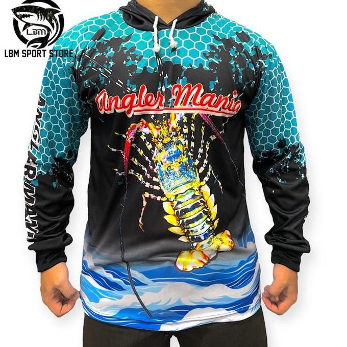 DE93 - JERSEY MANCING UDANG LOBSTER KAOS UDANG LAUT LENGAN PANJANG