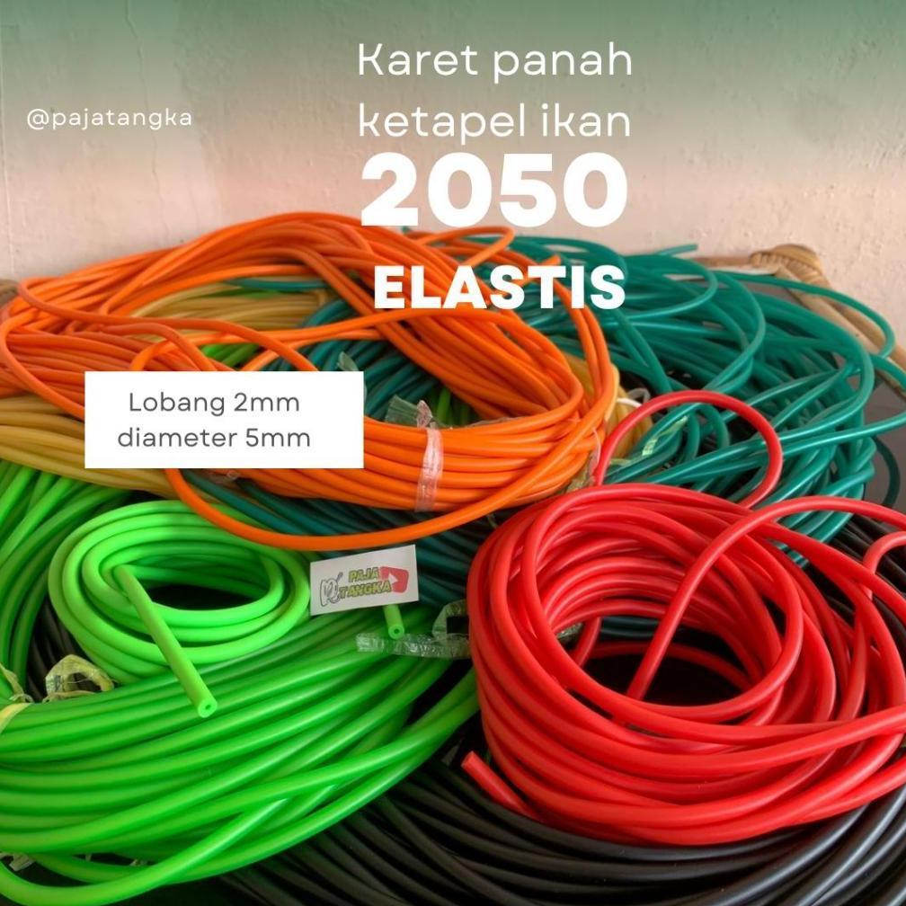 1M Karet Panah ikan ketapel ikan 2050 Tebal 5mm lobang 2mm berbagai warna