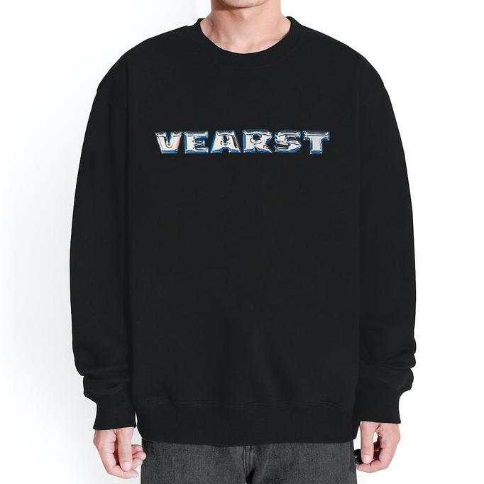 Vearst Crewneck Beth Black Fleece Pria Wanita Sweater