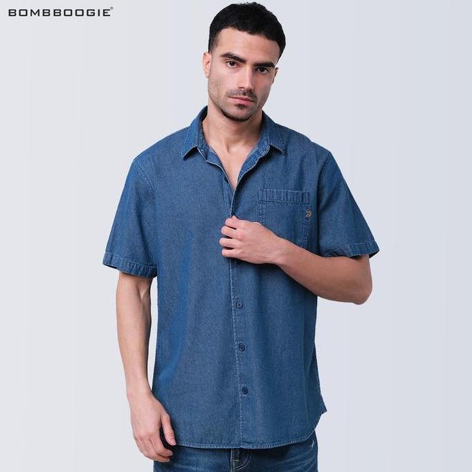 Bombboogie - Kemeja Pria Regular Morton Chambray 22967B2ML