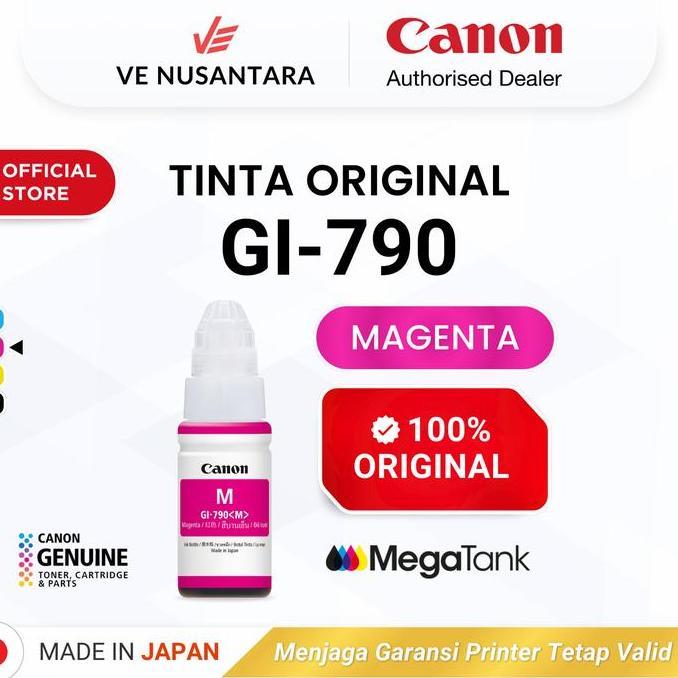100% ORIGINAL TINTA CANON GI 790 MAGENTA - PRINTER G1010 G2010 G3010 G4010 MURAH