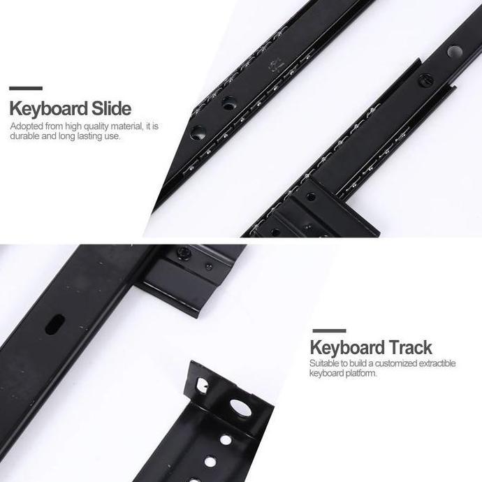 1set Rel Keyboard Tray 27mm Rel Tempat Keyboard Rel Laci Keyboard Tray