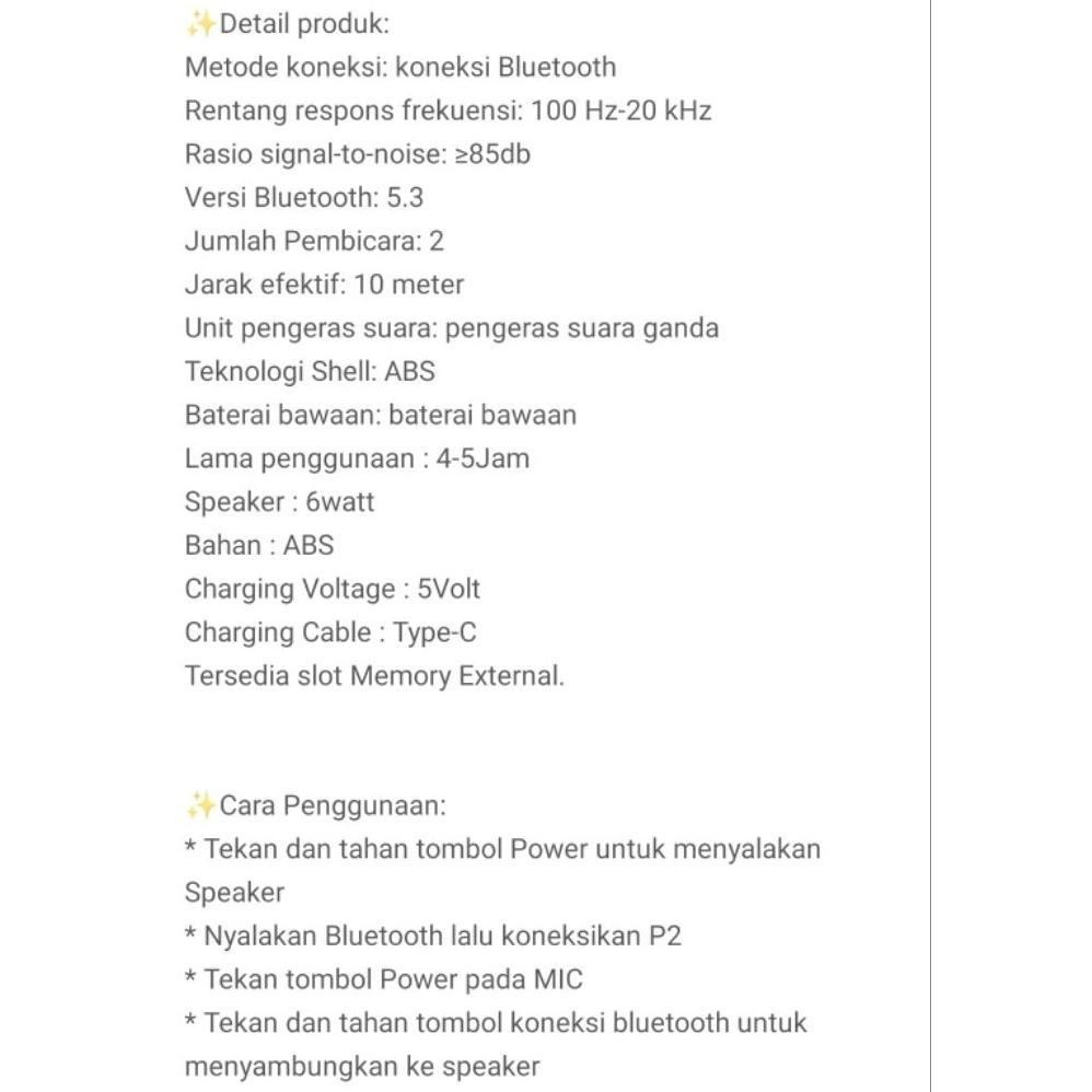 BestPromo Promo Obral Speaker Karoke Mic 2 / Speaker Bluetooth Mini Karoke Mic / Mini Speaker Wirele