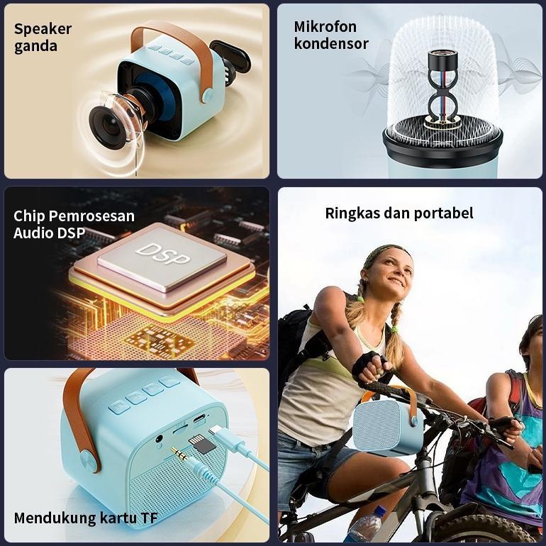 BEST DEALS Mini karoke Speaker Bluetooth 2 mic / Mini karoke Speaker Bluetooth Portabel Penuh Bass /