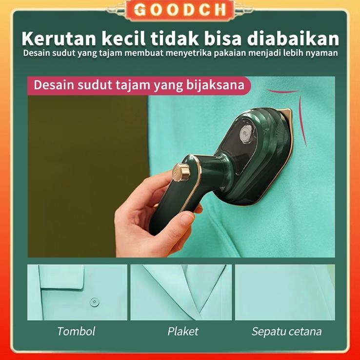 New Goodch Setrika Portable Mini Uap Alat Setrika Genggam Anti Kerut, Usb Rechargeable, Mudah Diguna