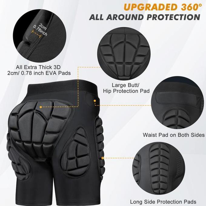 QUANXI Butt Pad Ice Skating Celana Pelindung Ice Skating Celana Boxer Pad Pelindung Pantat Pinggang 
