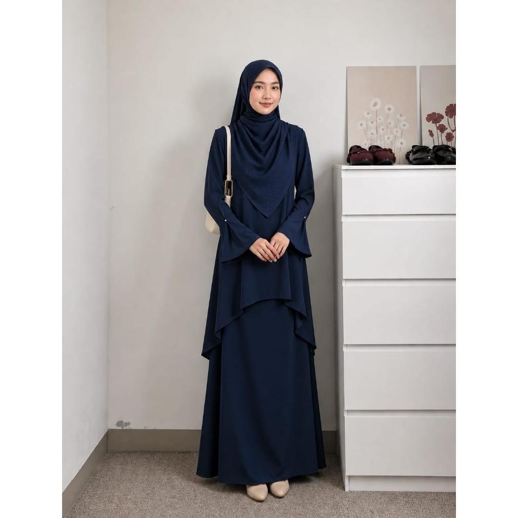 HOT DEALS Set  Tunik Rok Sadrina Bahan Sabrina Anty UV Baju muslim