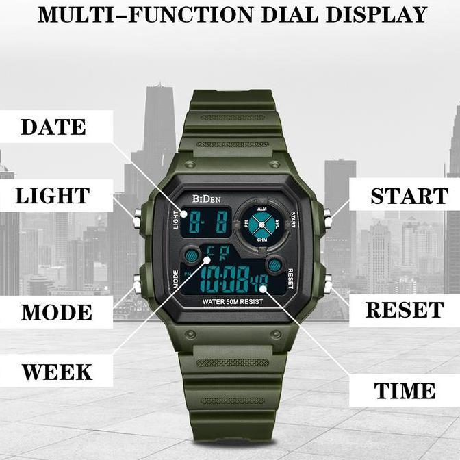 Orologio- Biden Jam Tangan Pria Dital Olahraga Militer Tali Silikon Tahan Air Ynr001