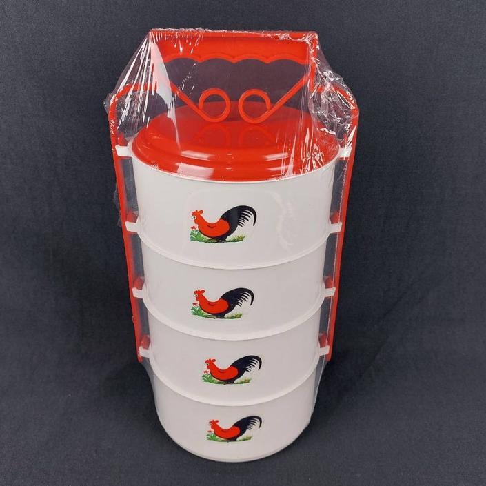 HOT SALE RANTANG PLASTIK IDOLA AYAM SUSUN 4 PUTIH TEBAL