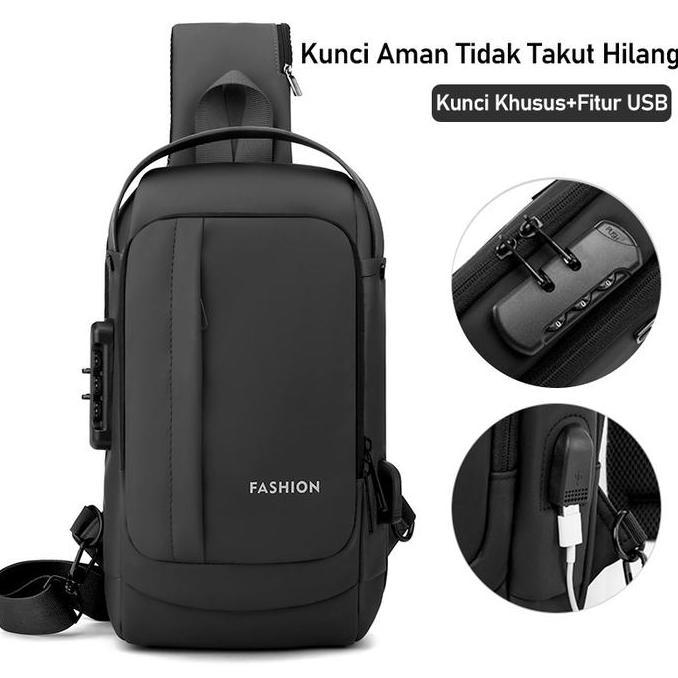 Borsa- Techdoo Tas Selempang Pria Sling Bag Fashion Tas Itsbag Cowok Ts732