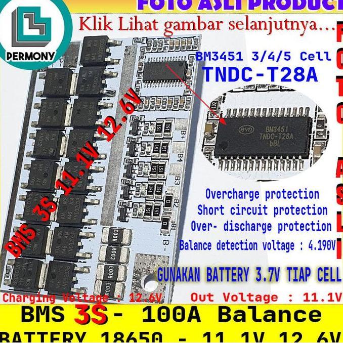 BMS 3S 100A BALANCE CHARGING PROTECTION LI-ION LITHIUM BATTERY