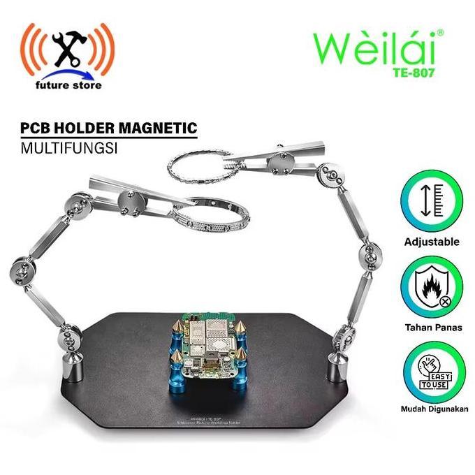 WEILAI PENJEPIT PCB & KACA PEMBESAR TE-807 ORIGINAL - PCB HOLDER MULTIFUNGSI - RAGUM JEPIT PCB HOLDE