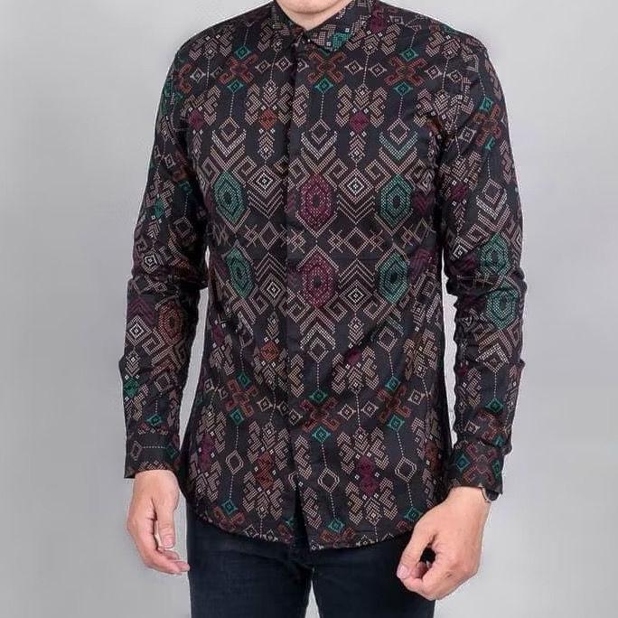 PROMO TERBARU castles.id kemeja batik songket pria kemeja batik formal cowok