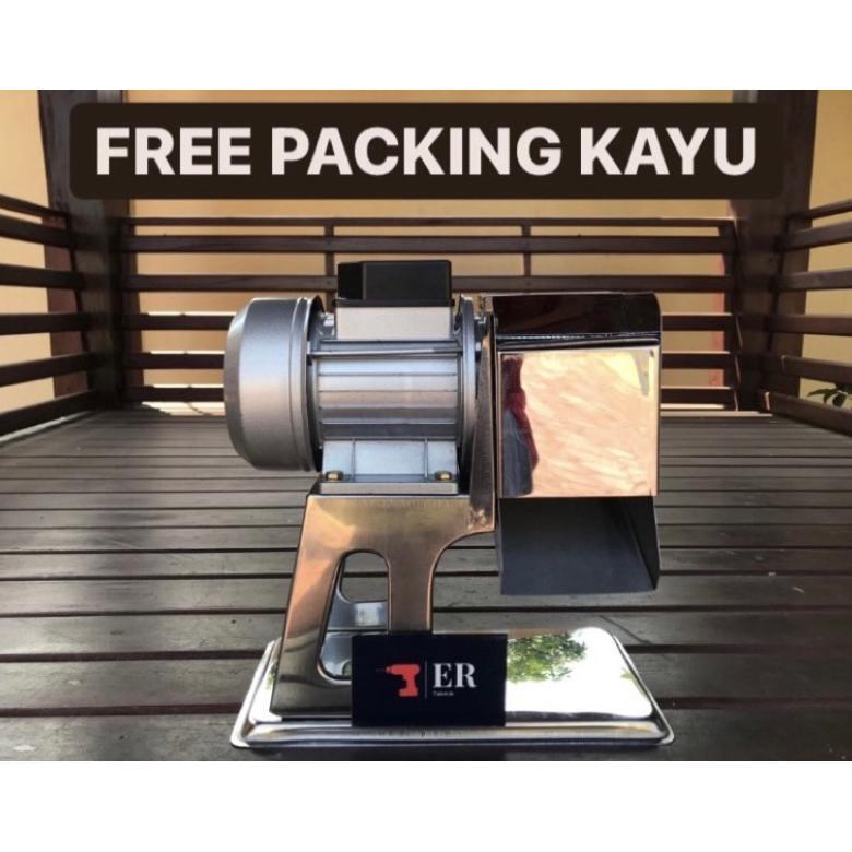 Mesin Parut Kelapa Listrik Bison Roll Kasar Full Stainless Steel Untuk Nanas, Singkong, Wortel Serba