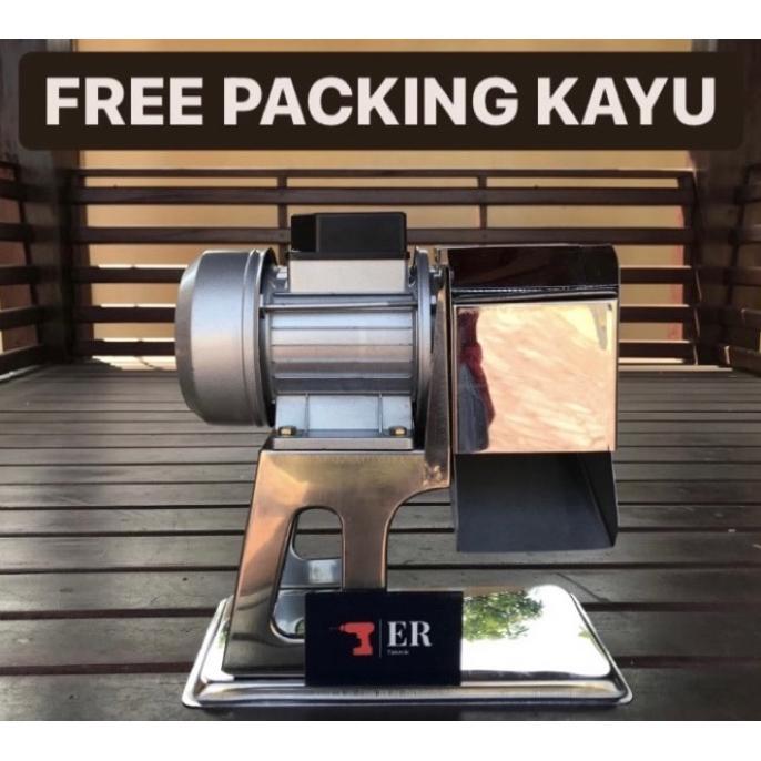 Mesin Parut Kelapa Listrik Bison Roll Kasar Full Stainless Steel Untuk Nanas, Singkong, Wortel Serba