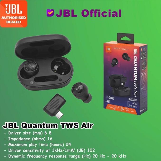 JBL QUANTUM TWS AIR QUANTUM AIR TRUE WIRELESS GAMING EARBUDS EARPHONES MURAH