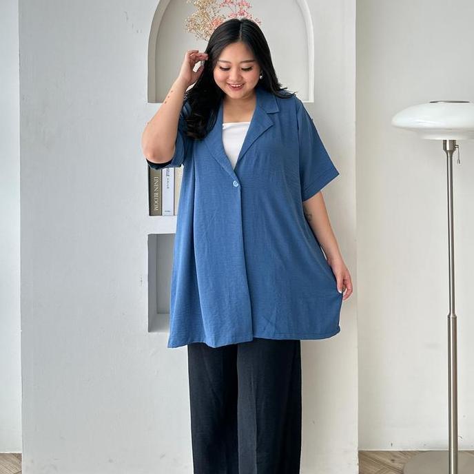 Baebasica - Kimmi Blazer Jumbo Pendek | Blazer LD 140| Blazer Jumbo Anti Kusut |Blazer Formal Big Si
