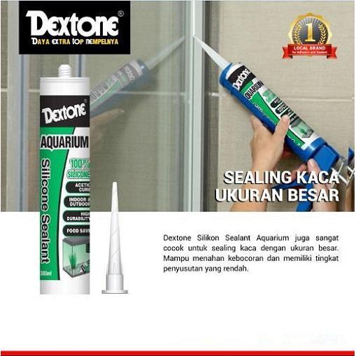 Dextone Silicone Sealant Aquarium Clear Lem Kaca Neutral Anti Bocor